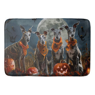 Alfombrilla De Baño Greyhound Halloween Espeluznante