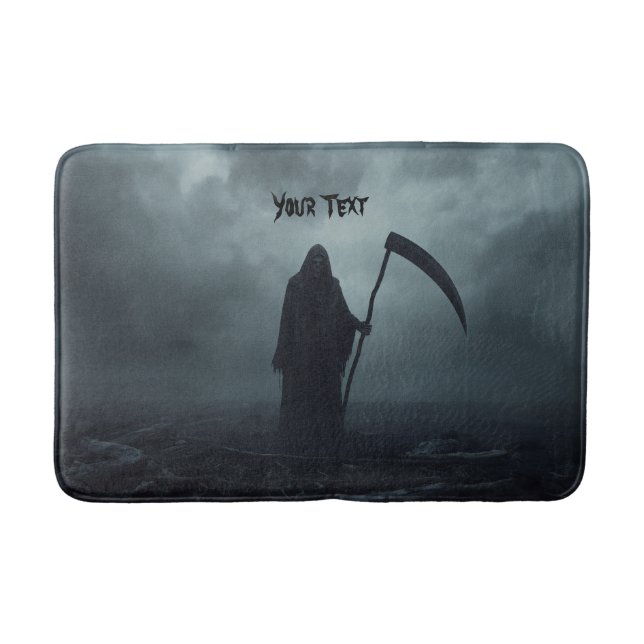 Alfombrilla De Baño Grim Reaper Scythe Halloween T-Shirt Personalizabl (Anverso)