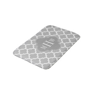 Alfombrilla De Baño Gris Blanco Marroquí #5 Gris Oscuro 3 Monograma In