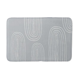 Alfombrilla De Baño Gris Boho Moderno De Siglo Medio Chic Arcoíris