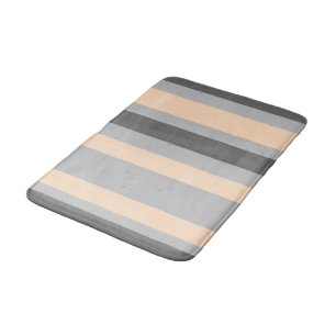 Alfombrilla De Baño Gris de 2 tonos y rayas asimétricas anchas del