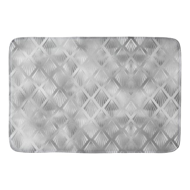 Alfombrilla De Baño Gris plateado Gris Abstract Bath Mat (Anverso)