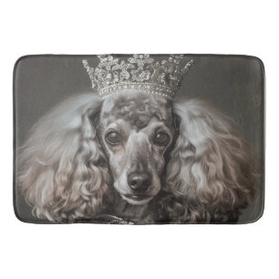 Alfombrilla De Baño Gris Poodle vestido de princesa