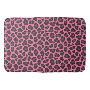 Alfombrilla De Baño Gris rosa de impresión Leopardo
