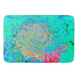 Alfombrilla De Baño Groovy Abstract Retro Arcoiris Liquido Swirl