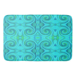 Alfombrilla De Baño Groovy Guay Resumen Aqua Láquido Patrón De Swirl