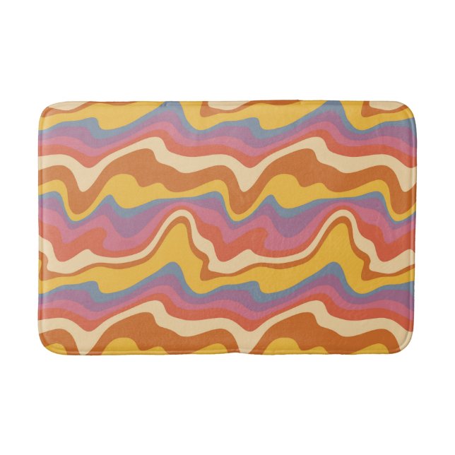 Alfombrilla De Baño Groovy Retro Pattern (Anverso)