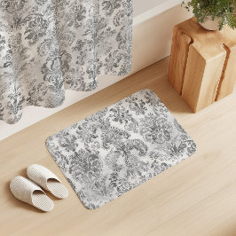 Alfombrilla De Baño Grunge Damask Stone White Grey