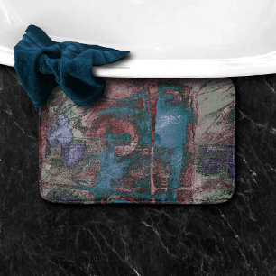 Alfombrilla De Baño Grunge de graffiti pintado Rojo Rojo Rojo Azul Á