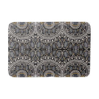 Alfombrilla De Baño grunge steampunk art deco negro plateado bohemio