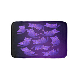 Alfombrilla De Baño Grupo Cute Purple Neon Kitten