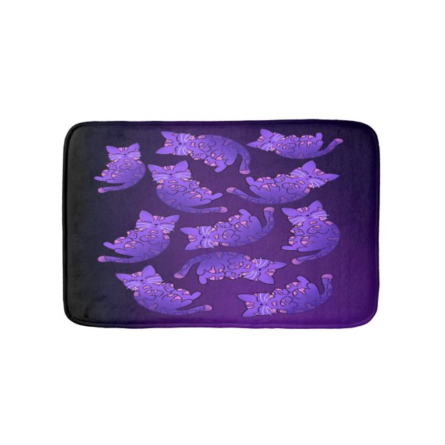Alfombrilla De Baño Grupo Cute Purple Neon Kitten (Anverso)