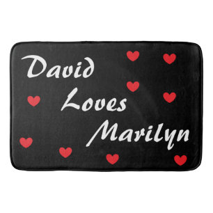 Alfombrilla De Baño Guay Black & Red with Hearts