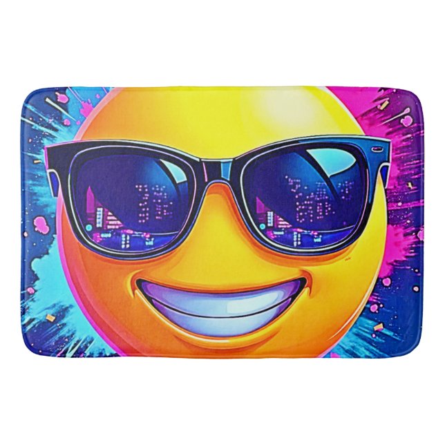 Alfombrilla De Baño Guay 😎 Emoji Splash Fun (Anverso)