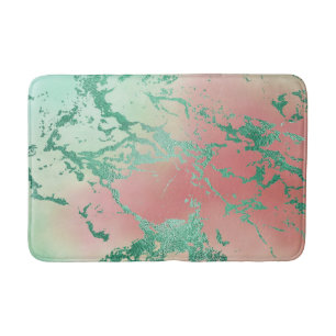 Alfombrilla De Baño Guay Marble El Coral Pastel y el Ombre Verde