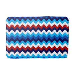 Alfombrilla De Baño Guay Red Blue Chevron Print Medium Bath Mat