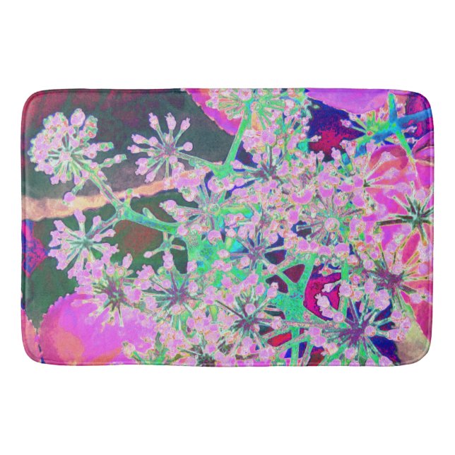 Alfombrilla De Baño Guay Resumen de la naturaleza retro en verde rosa  (Anverso)