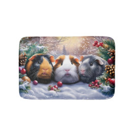 Alfombrilla De Baño Guinea Cerdos Winter Wonderland