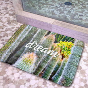 Alfombrilla De Baño Guión de citas de sueños de la fotografía suculent
