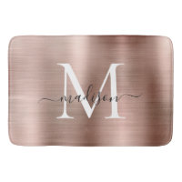 Guión de Monograma Metalizado de acero dorado Rosa