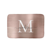 Guión monograma de oro rosado con rosado cepillado