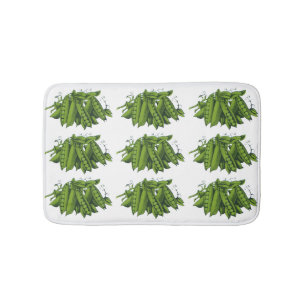 Alfombrilla De Baño Guisantes de azúcar vintage, alimentos, verduras s