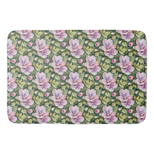 Alfombrilla De Baño Guisantes dulces rosas y de lavanda (Anverso)