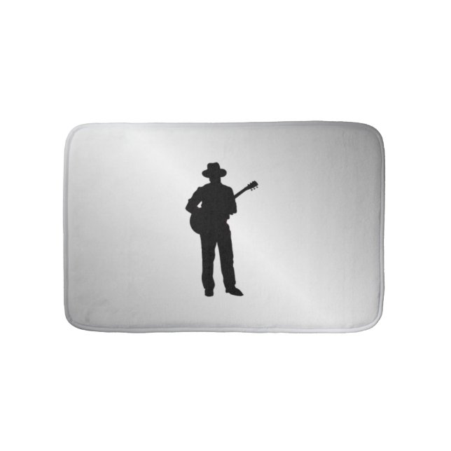 Alfombrilla De Baño Guitarrista Plateado (Anverso)