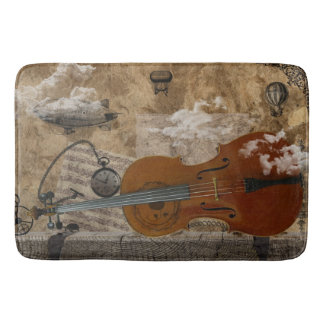 Alfombrilla De Baño Habitación de Steampunk del violoncelo