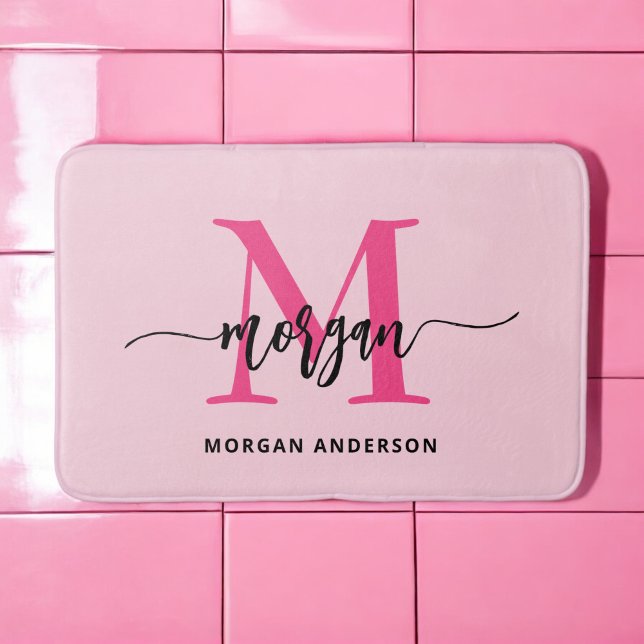 Alfombrilla De Baño Habitación Dormitorio de Chicas Monograma Rosado C (Subido por el creador)