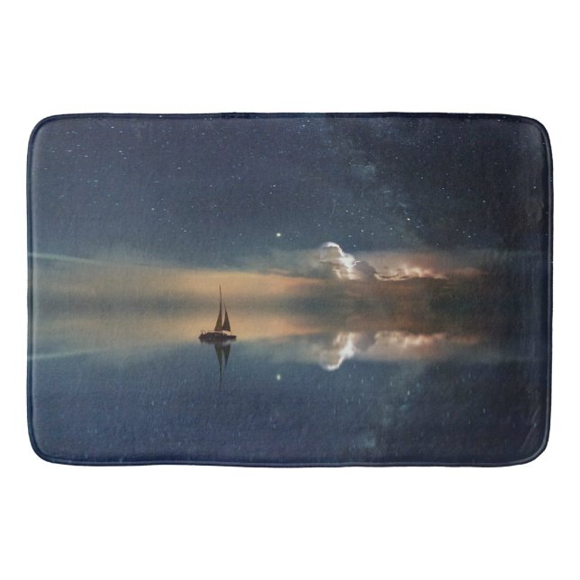 Alfombrilla De Baño Haciendo vela hacia las nubes  (Anverso)
