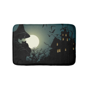 Alfombrilla De Baño Halloween: bruja y casa de narices