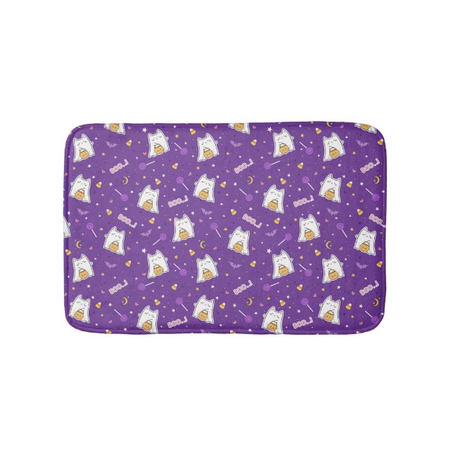 Alfombrilla De Baño Halloween Cat Ghost Bath Mat (Anverso)