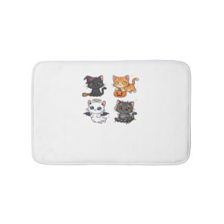 Alfombrilla De Baño Halloween Cat  Spooky and Stylish Feline-Inspired 