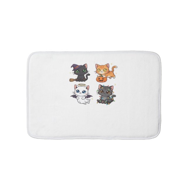 Alfombrilla De Baño Halloween Cat  Spooky and Stylish Feline-Inspired  (Anverso)