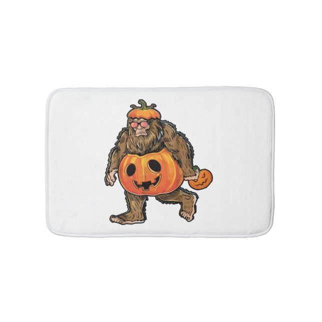 Alfombrilla De Baño Halloween de la calabaza de los pies gigantes (Anverso)