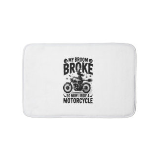 Alfombrilla De Baño Halloween de la motocicleta Witch Riding