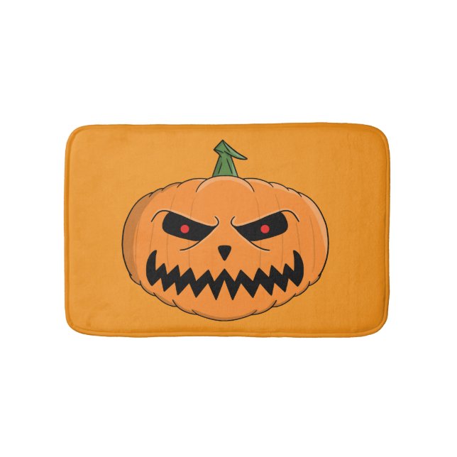 Alfombrilla De Baño Halloween de Menacing Jack O'Lantern (Anverso)