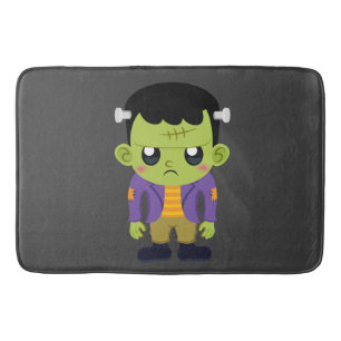 Alfombrilla De Baño Halloween de Monstruo Frankenstein Verde
