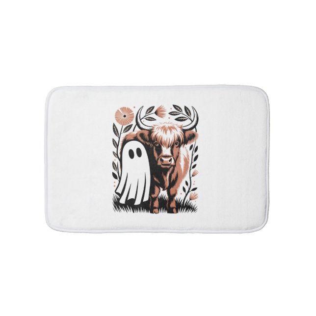 Alfombrilla De Baño Halloween del fantasma de las vacas rurales rusas (Anverso)