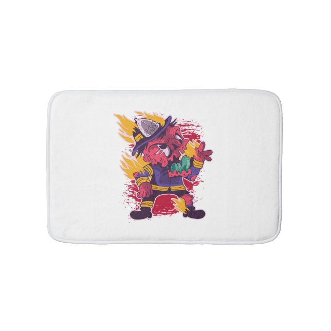 Alfombrilla De Baño Halloween Feliz disfraz de bombero de Halloween (Anverso)