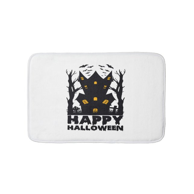 Alfombrilla De Baño Halloween (Feliz Halloween House) (Anverso)