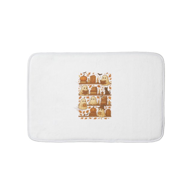 Alfombrilla De Baño Halloween Ghost Reading Books Lover (Anverso)