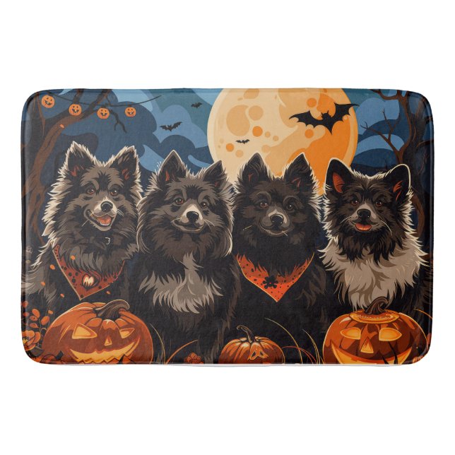 Alfombrilla De Baño Halloween Lapphund finlandés Spooky (Anverso)