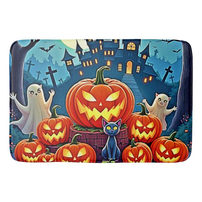 Alfombrilla De Baño Halloween Night: Spooky Fun Art (Anverso)