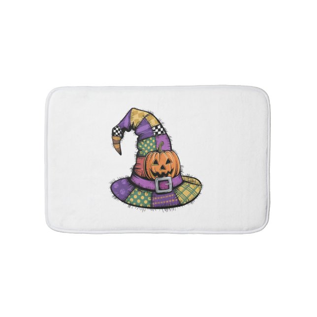 Alfombrilla De Baño Halloween Patchwork Witch Gorra Spooky (Anverso)