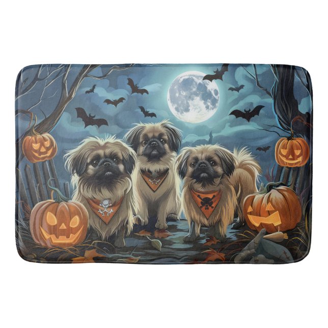 Alfombrilla De Baño Halloween Pekingese Spooki (Anverso)