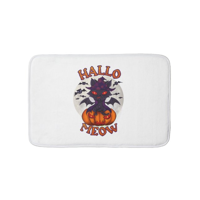 Alfombrilla De Baño Halloween Pumpkin Catoween (Anverso)