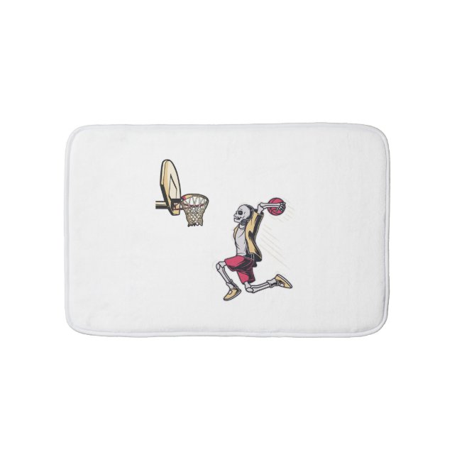 Alfombrilla De Baño Halloween Skeleton Basketball Player Costume Skull (Anverso)