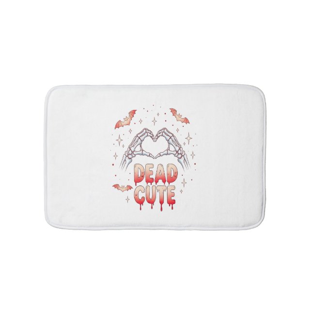 Alfombrilla De Baño Halloween Skeleton Hands Heart, Bats & Blood (Anverso)